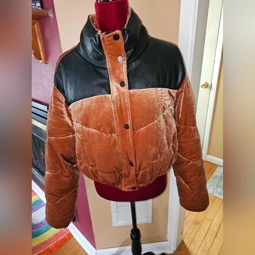 Celebrity Pink Womans Faux Velvet Leather Jacket SZ L